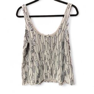 BB Dakota Silver Sequin Tank Top